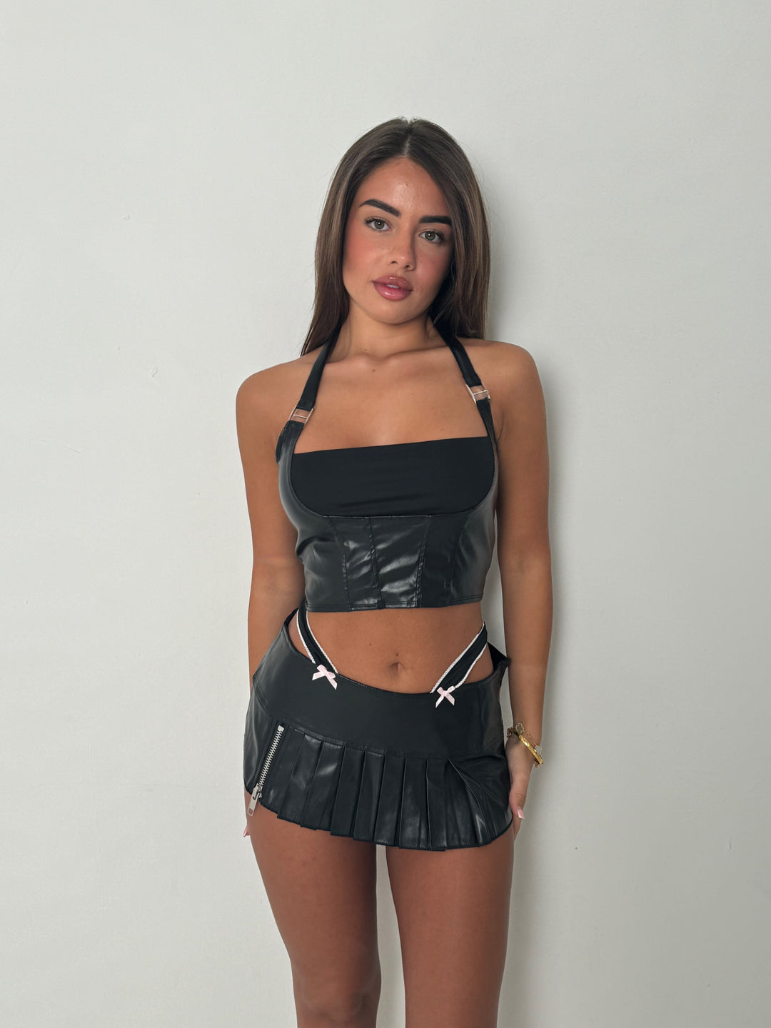 Samira Skirt in Black PU Leather