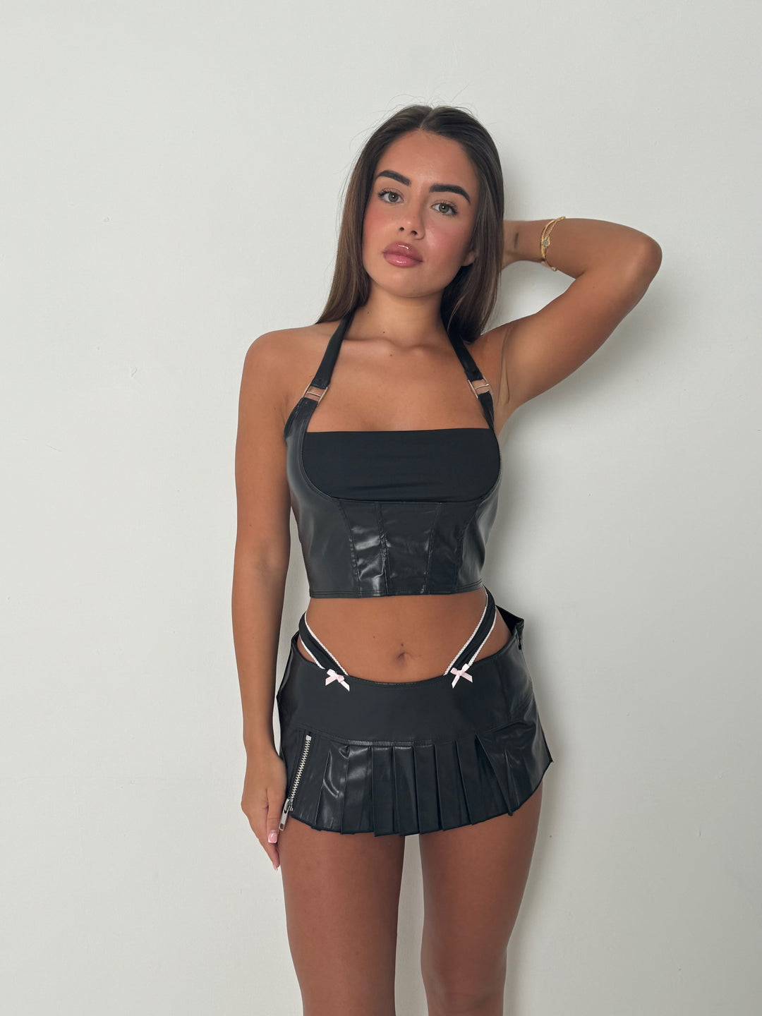 Samira Skirt in Black PU Leather